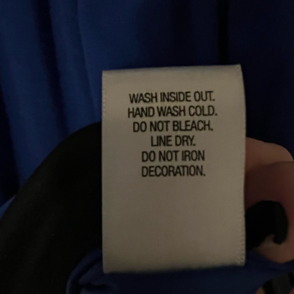 Royal Blue Elle with black embroidery detail dress - Size 2 - Picture 4 of 8